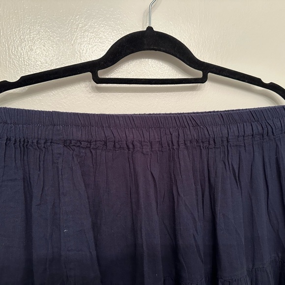 "lannaclothesdesign" Navy Blue Long Maxi Skirt One Size - Picture 2 of 5